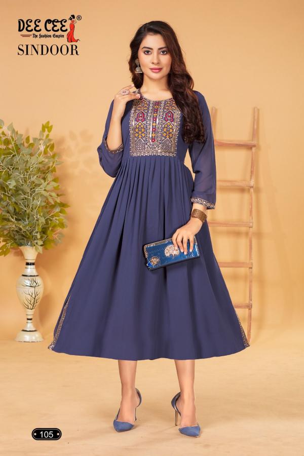 Deecee Sindoor Flaired Long Naira Cut Kurti Collection